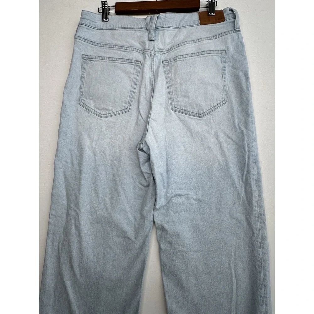 J. Crew Light Wash Slim Wide Leg High Waisted Ankle Jeans‎ Raw Hem Size 31 Tall